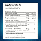 NAD+ Supplement - NMN Alternative with Liposomal NAD+, Trans Resveratrol, Manganese, Apigenin Plus Pterostilbene for Women and Men, Anti Aging Support