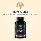 My Vida Origins Hair Skin and Nails | Thicker Hair, Stronger Nails, Vibrant Skin | Supports Natural Beauty | Zinc, Biotin, Vitamin E | Vegan 120 Capsules 1 Month Supply