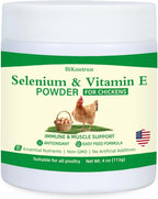 Selenium and Vitamin E Powder for Chickens, Selenium for Chickens, Immune System, Muscle Support & Prevents, Improve Wry Neck, Selenium, Vitamin E Supplements, Suitable for All Poultry, Chicken & More