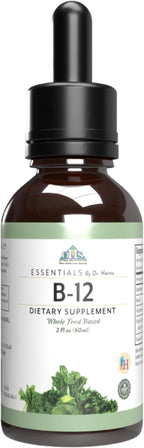 Optimal Health Systems Essential B-12 Drops | Whole Food B-12 for Energy, Red Blood Cell & Cognitive Support | Potent, Vegetarian, Gluten Free, Non-GMO – 60 mL
