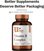 Utzy Naturals Vitamin B Complex | Contains All 8 Essential B Vitamins | with Choline and Inositol | 60 Capsules