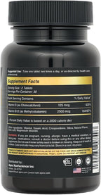 Vitamin B12 2500mcg + Vitamin D3 5000 IU (125mcg) Sublingual Tablets, 60 Count, Daily Energy & Bone Support, Lab Tested, Made in USA (120 Count (Pack of 2))