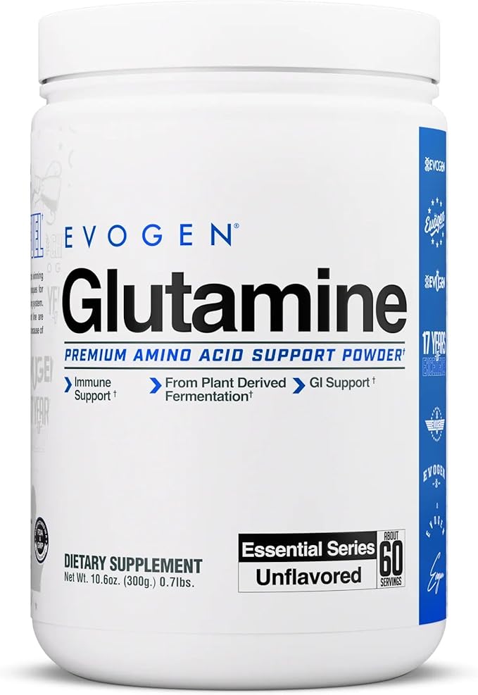 Evogen Glutamine - Premium Recovery Amino Acid | Supports Muscle Recovery | L-Glutamine | Unflavored | 60 Servings