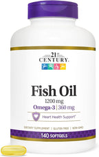 21st Century Fish Oil 1200 mg Softgels, 140 Count