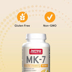 Jarrow Formulas MK-7 180 mcg - Bioactive Form of Vitamin K2-30 Servings (Softgels) - for Bone & Cardiovascular Health - Vitamin K2 MK-7 Dietary Supplement - Gluten-Free