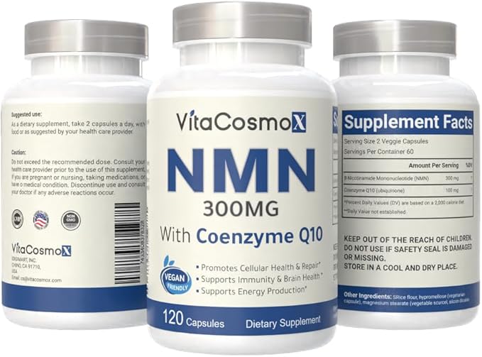 Nicotinamide with CoQ10 Coenzyme Q10, Vegetarian Capsules, 120 Count, Vitamin B3 Supplement