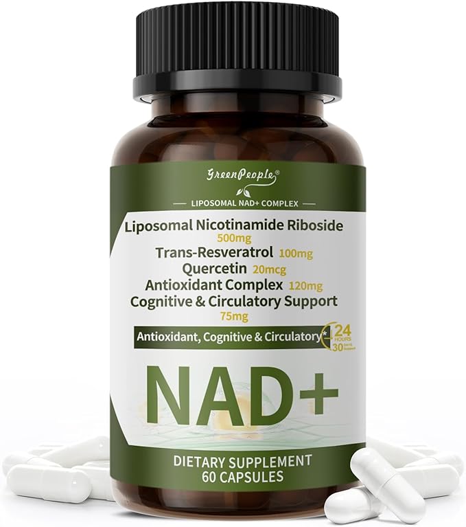NAD+ Supplement for Women with Resveratrol , 20-in-1 NAD Plus Supplement with Liposomal Nicotinamide Riboside Boost NAD+ Levels for Cell Repair Energy, Antioxidant,Focus - 60 Vegan Capsules