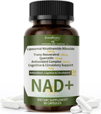 NAD+ Supplement for Women with Resveratrol , 20-in-1 NAD Plus Supplement with Liposomal Nicotinamide Riboside Boost NAD+ Levels for Cell Repair Energy, Antioxidant,Focus - 60 Vegan Capsules