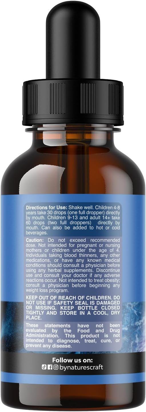Natures Craft High Absorption L-Theanine Liquid Drops - Nootropic Focus Supplement with L Theanine 200mg Per Serving and Chamomile Extract - Adults and Kids Relaxation and Focus - 2 Fl Oz (3 Pack)