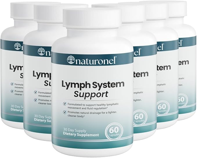 Lymph System Support (6 Pack) Natural Lymphatic Cleanse with D-Mannose, Cranberry, Hibiscus & Dandelion Extract | Non-GMO, Made in USA, GMP Certified - Lymphatic Drainage Supplements