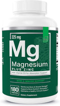 Essential Elements Magnesium Plus Zinc with Vitamin D3 | Scientifically Formulated Heart, Bone & Muscle Support | 225mg Triple-Strength Magnesium Complex with Glycinate, Malate, Citrate | 180 Count