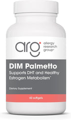 Allergy Research Group DIM Palmetto - Prostate Support Supplement for Men's Health, Zinc with Saw Palmetto, Beta Sitosterol, Stinging Nettle Extract, Pumpkin Seed Oil, Softgels - 60 Count
