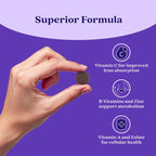 BeLive Iron Gummies - Multivitamin Iron Supplement with Vitamin C, A, B & Zinc, Supports Blood Oxygen, Vegan Supplements for Women, Men & Kids for Growth and Development - Grape Flavor | 3-Pack