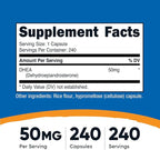 Nutricost DHEA 50mg, 240 Capsules - Gluten Free, Soy Free, Non-GMO, Supplement