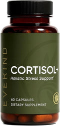 EVEKIND Cortisol+ – Cortisol Supplement for Women | Stress Support | Calm Mood, Focus & Steady Energy | KSM-66® Ashwagandha, Rhodiola, L-Theanine, Magnesium Glycinate | 60 Capsules
