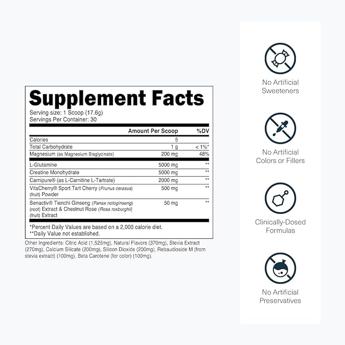Transparent Labs Post - Post-Workout Recovery Muscle Builder w/L-Glutamine, Creatine Monohydrate, & Carnipure L-Carnitine L-Tartrate for Muscle Recovery & Building - 30 Servings, Orange