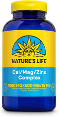 Nature's Life Cal Mag Zinc Complex - Calcium, Magnesium, & Zinc D3 Supplement, 800 mcg per Serving, Trace Mineral Support for Bones and Teeth, Vitamin Formula for Men and Women - 250 Count Tablets
