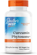 Doctors Best Curcumin Phytosome Supplement for Men & Women - Curcumin Complex Capsules 1000 mg Per Serving, Joint Health Support, Bioavailable Formula, Gluten Free, Soy Free, Vegan - 180 Veg Caps