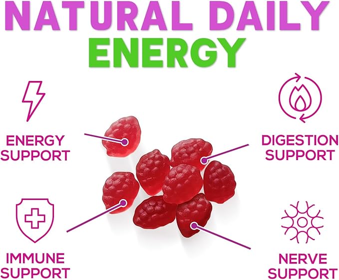 Vitamin B12 Energy Gummies - 3000 mcg per Serving Extra Strength B 12 Gummy for Metabolism & Immune System Support - Chewable Dietary B12 Supplements, Caffeine Free Gummy Vitamin - 60 Gummies