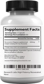 Research Labs 2X Potency Micronized Resveratrol Supplement 2 Fer 1 Ad - 1200mg Per 2 Capsules, 120 Total - Potent Antioxidants Supplement, Trans Resveratrol for Heart Health