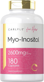 Carlyle Myo-Inositol Supplement for Women | 2600mg | 180 Capsules | Extra Strength | Non-GMO, Gluten Free