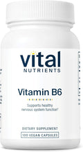 Vital Nutrients Vitamin B6 - Vegan Pyridoxine HCl B6 Vitamins for Nervous System, Muscle, Bone Health* - High-Potency Vitamin B6 for Menstrual Discomfort * - Gluten, Dairy, Soy Free -100 Capsules
