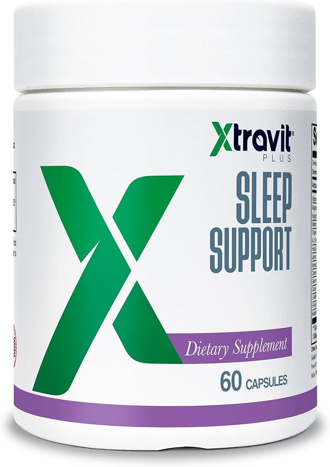 Sleep Support Supplement - Natural Herbal Sleep-Aid for Men & Women - Extra Strength PM Supplements - May Support Calm & Deep Rest - Non-GMO & Gluten Free, 60 Capsules
