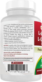 Best Naturals L-Arginine L-Citrulline Complex 1000 mg 250 Tablets (250 Count (Pack of 3))