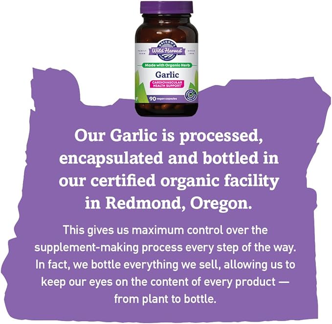 Oregon's Wild Harvest, Certified Organic Garlic Capsules, Non-GMO, 1575 MGS, 90 Count