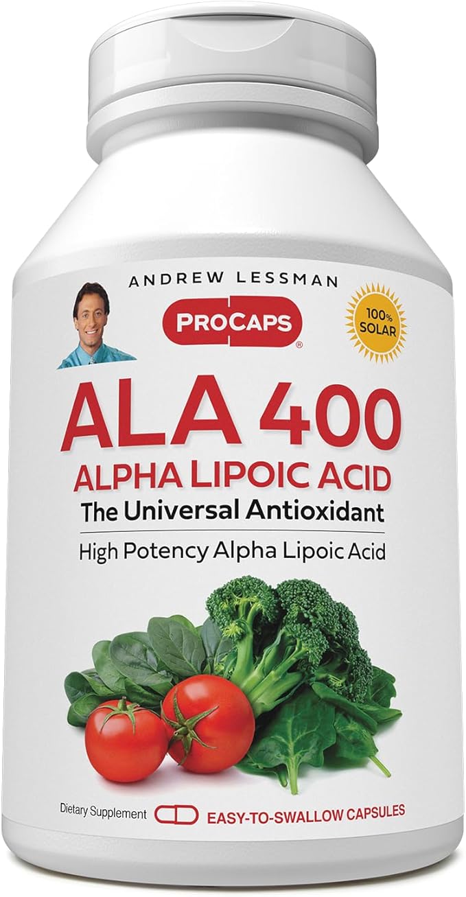 ANDREW LESSMAN Alpha Lipoic Acid ALA 400mg - 240 Capsules - The Universal Anti-Oxidant, Ultra-High Potency, No Additives