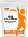 BulkSupplements.com Pure Vitamin B12 Powder - as Cyanocobalamin, Vitamin B Supplements, Cyanocobalamin B12 Supplement - Pure Product, Multiple Servings, 25g (0.88 oz) (Pack of 1)