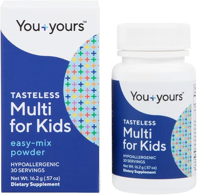 Tasteless Multivitamin Powder for Kids + Toddlers- No Sweeteners, Flavors, Colors or Preservatives. Add to Beverages or Food. Pure, Flavorless Children's Multivitamin Supplement. 30 Servings.