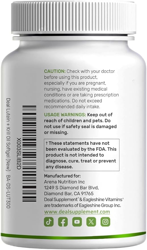 Lutein and Zeaxanthin Supplements, 40mg Per Serving, 300 Softgels – Plus Astaxanthin, Omega-3s, & Phospholipids – Non-GMO