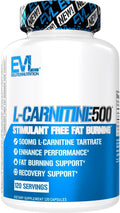 EVL L-Carnitine Supplement for Weight Loss Support - L Carnitine Tartrate for Cellular Energy Focus Endurance and Fat Burning Support - Stimulant Free Amino Acid for Fat Metabolism (120 Servings)