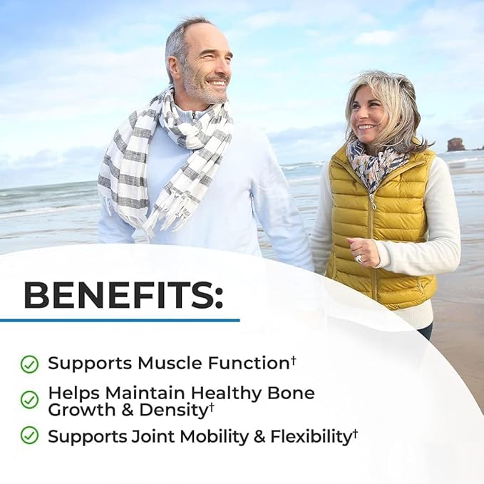 BioSchwartz Bone Strength Supplement - Gentle Non-Constipating Bone Health Supplement for Women & Men with 9-in-1 Complex with Calcium Magnesium Zinc D3 K2 & More - 3rd Party Tested - 2 Months