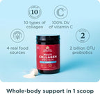 Ancient Nutrition Collagen Peptides Powder, Multi Collagen Protein, Women & Men, Vitamin C, Probiotics, Hydrolyzed Collagen, Supports Skin, Joints, Gut Health, Vanilla, 45 Servings