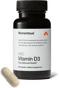 Momentous Vitamin D3 Supplement - 5,000 IU Capsules for Foundational Health Support - NSF Certified for Sport - Gluten Free - 60 Servings