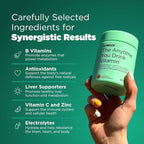 H-PROOF The Anytime You Drink Vitamin, Liver Health & Immunity Support with Electrolytes, Milk Thistle, and Vitamins B & C - 40 Chewable Tablets (20 Servings), Vegan, Green Apple