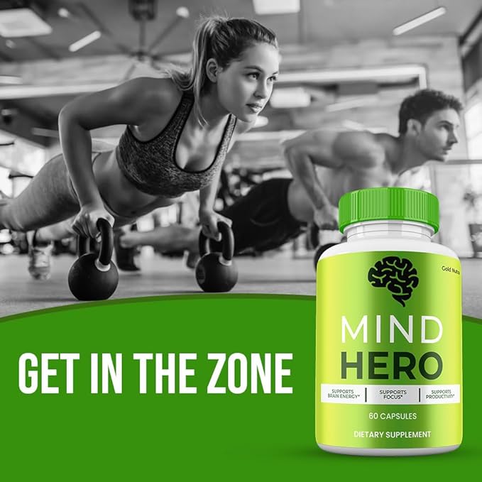 Mind Hero Supplement, All Natural Brain and Cognitive Capsules, Official Clarity and Focus Pills, 1 Month Supply (1 Pack)