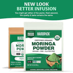 HANDPICK USDA Organic Moringa Powder (397g/14oz) Pure Moringa Oleifera Leaf Powder | Authentic Indian Origin | Gluten Free, Non-GMO | Perfect for Smoothies, Drinks, Tea & Recipes
