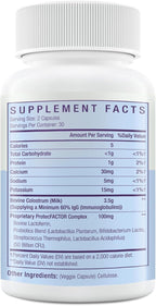 Bovine Colostrum Capsules Supplement 1300mg - Extra High 60% IgG Bovine Colostrum - Gut, Bone, Exercise, Immune - 120 Capsules