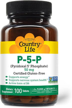 Country Life P-5-P Vitamin B6 – Bioavailable Pyridoxal-5-Phosphate Supplement for Energy, Nervous System Support, and Red Blood Cell Growth – Certified Gluten Free, Vegan, Non-GMO – 100 Capsules