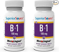 Superior Source Vitamin B1 (Thiamin), 100 mg, Under The Tongue Quick Dissolve MicroLingual Tablets, 100 Count, Increased Metabolism and Energy Production, Nervous System Support, Non-GMO, Pack of 2