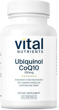 Vital Nutrients Ubiquinol CoQ10 100mg - Activated Form of Coenzyme Q10 - Potent Antioxidant to Support Cardiovascular and Brain Health* - Gluten and Dairy Free - 60 Vegetarian Softgels