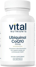 Vital Nutrients Ubiquinol CoQ10 100mg - Activated Form of Coenzyme Q10 - Potent Antioxidant to Support Cardiovascular and Brain Health* - Gluten and Dairy Free - 60 Vegetarian Softgels