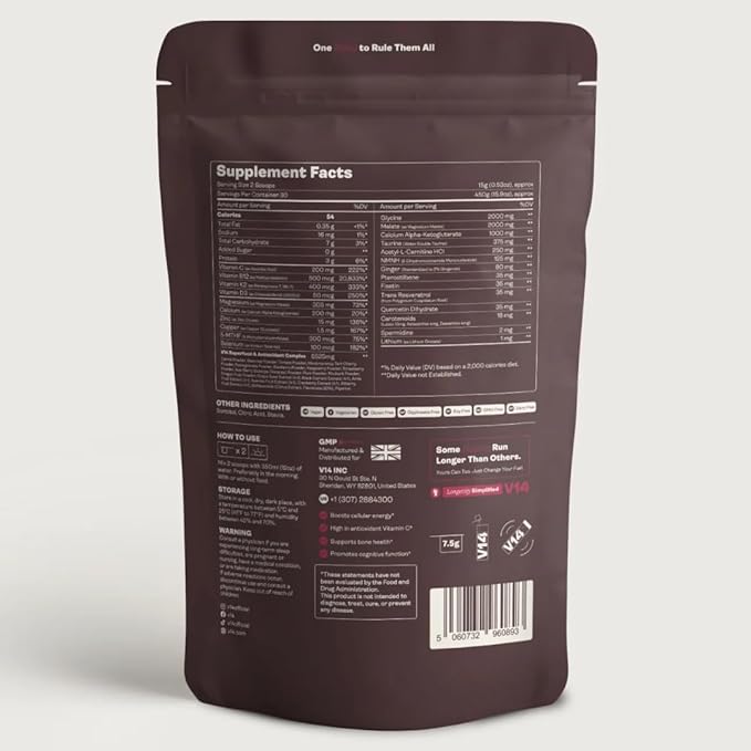 Youth & Earth V14 Reds Powder | NMNH, Spermidine, Magnesium Blend | Daily Wellness Powder | Gluten Free, Soy Free, Non-GMO | 30 Servings