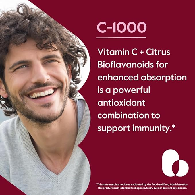 BESTVITE High Strength Vitamin C 1000mg (120 Vegetarian Capsules) with Citrus Bioflavinoids - No Stearates - Vegan - Non GMO - Gluten Free - Daily Antioxidant & Immune Support*