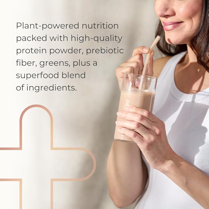 Complete by JuicePlus+ Dutch Chocolate Shakes - Plant-Based Nutrition - Whole Food Based Shake Powder with Protein, Fiber & Prebiotics - 30 Servings (2 Pouches, 15 Servings Each)