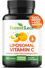 ForestLeaf Liposomal Vitamin C 1400mg Capsules | High Dose Vitamin C Liposomal Supplement w Coconut Oil Fatty Acids | Fast Absorption | Immune Support, Antioxidant, Collagen Production | 240 Vegan Cap