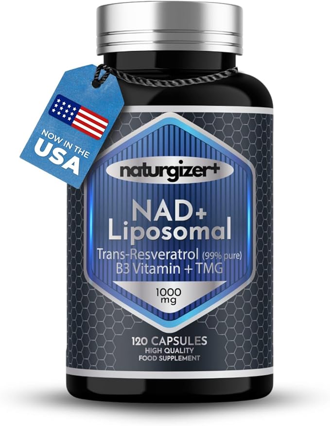 Liposomal NAD+ Supplement with Resveratrol, TMG & Vitamin B3 | 4-in-1 Healthy Aging & Cellular Energy Support | High Absorption NAD Plus for Men & Women Over 40 | 120 Capsules